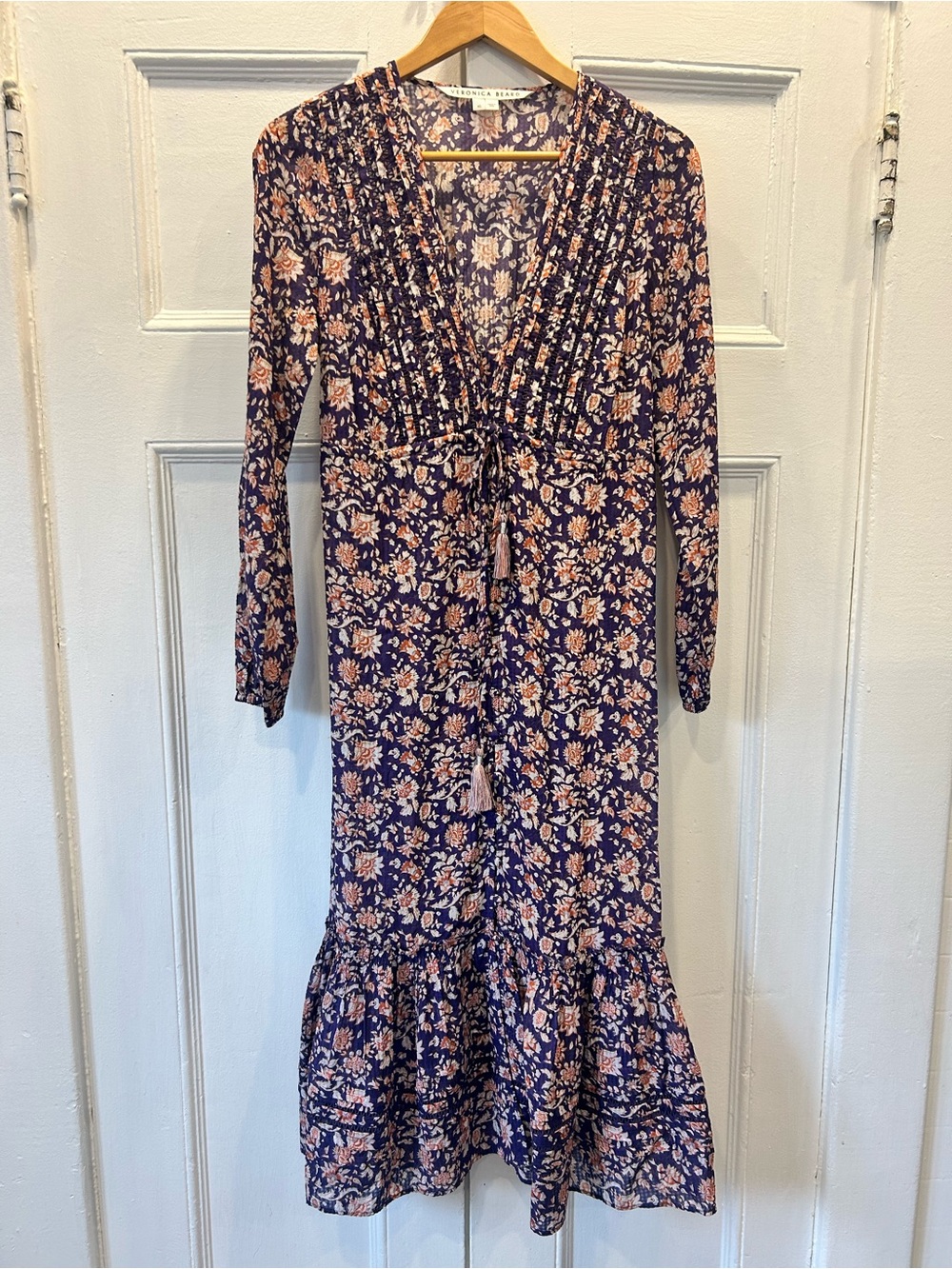 Veronica Beard Vani purple Floral Cover-up Dress Sz XS